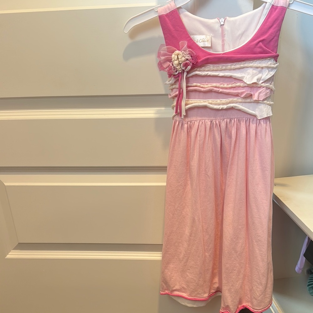 Isobella & Chloe Pink and White Embellished Sundress